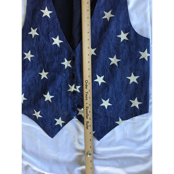 Smoke Valley Vest Womens L/XL Blue USA Flag Stars Stripes Patriotic‎ Americana - Picture 9 of 10